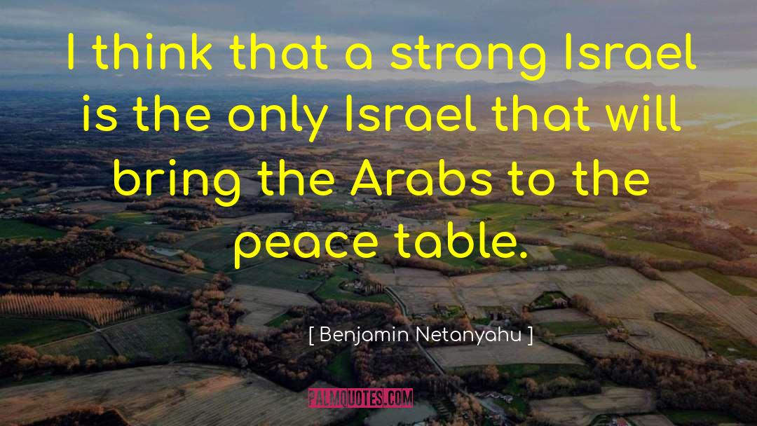Benjamin Netanyahu Quotes: I think that a strong