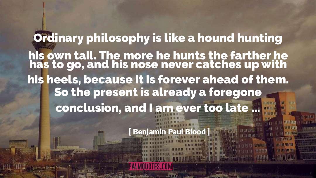 Benjamin Paul Blood Quotes: Ordinary philosophy is like a