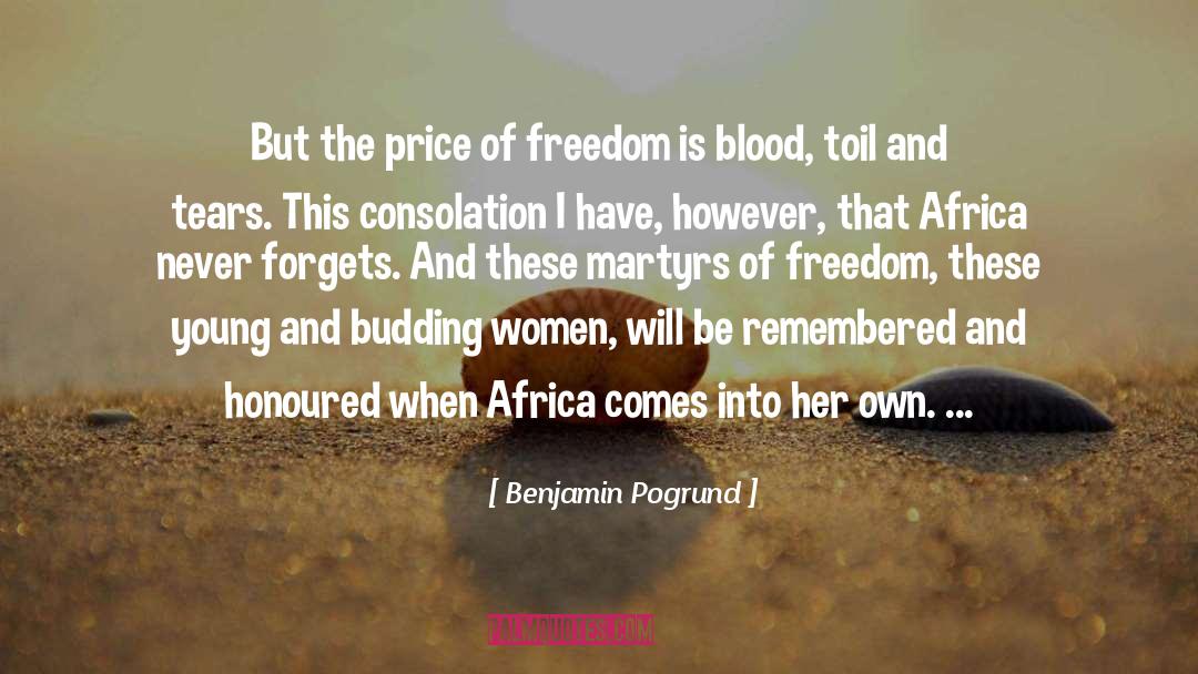 Benjamin Pogrund Quotes: But the price of freedom