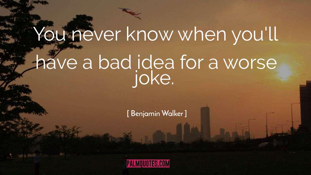 Benjamin Walker Quotes: You never know when you'll