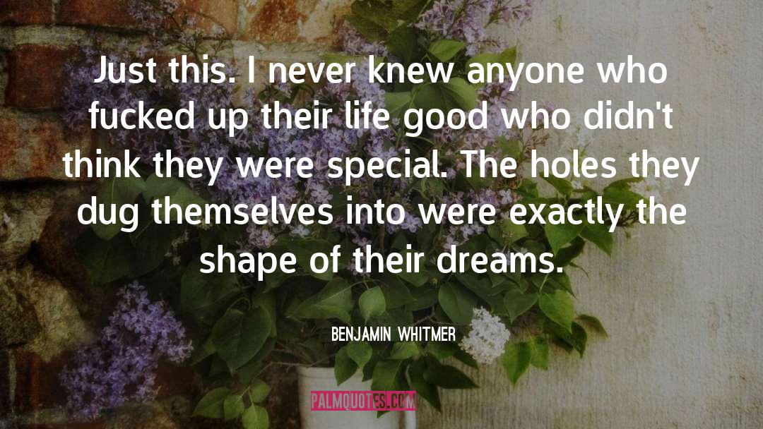 Benjamin Whitmer Quotes: Just this. I never knew