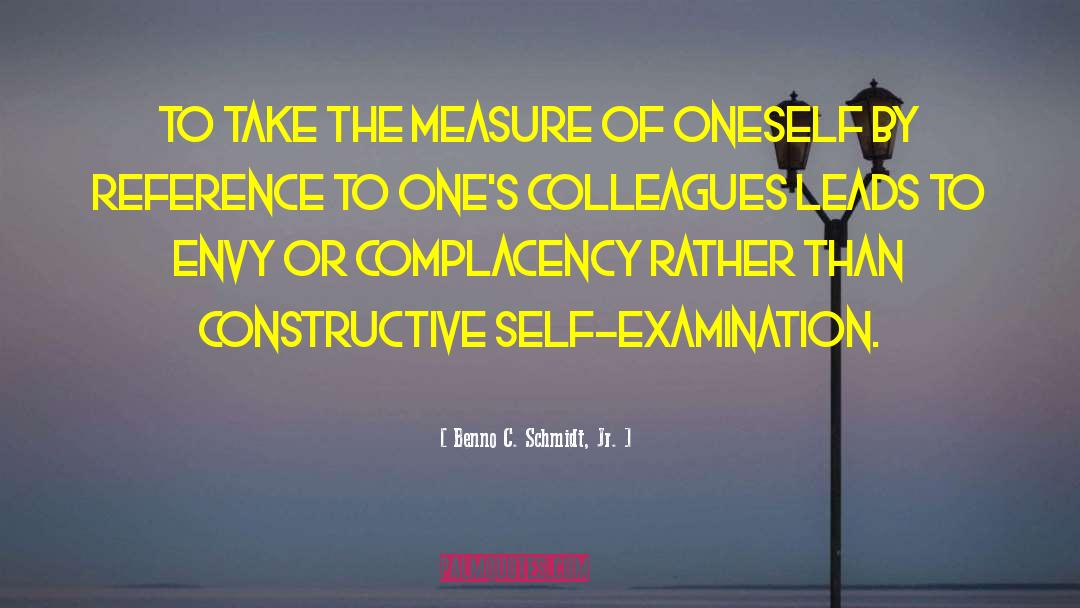 Benno C. Schmidt, Jr. Quotes: To take the measure of