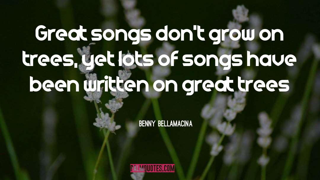 Benny Bellamacina Quotes: Great songs don't grow on