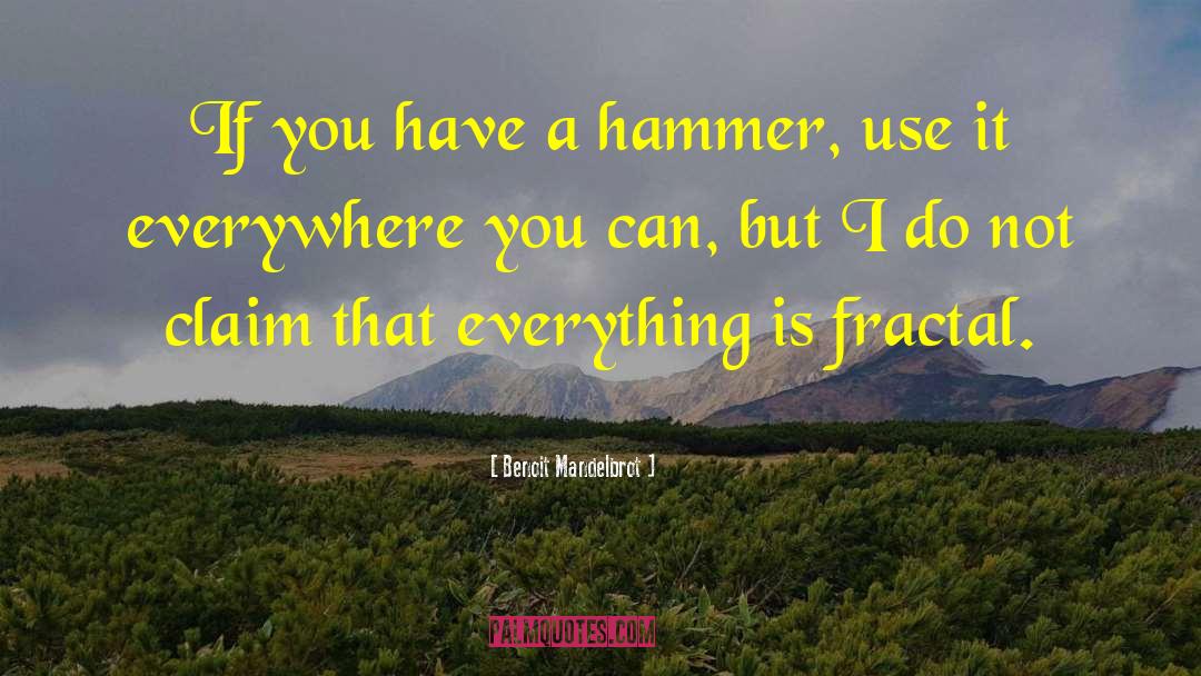 Benoit Mandelbrot Quotes: If you have a hammer,