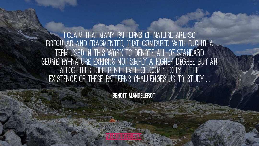 Benoit Mandelbrot Quotes: I claim that many patterns