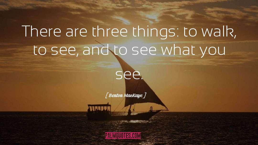 Benton MacKaye Quotes: There are three things: to