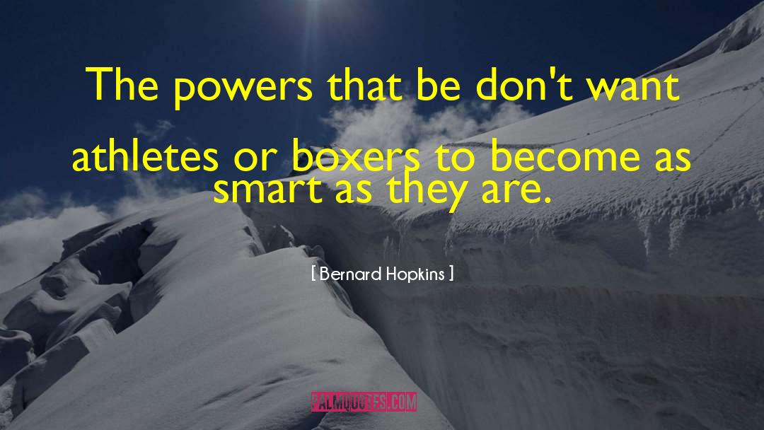 Bernard Hopkins Quotes: The powers that be don't