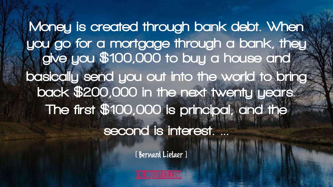 Bernard Lietaer Quotes: Money is created through bank