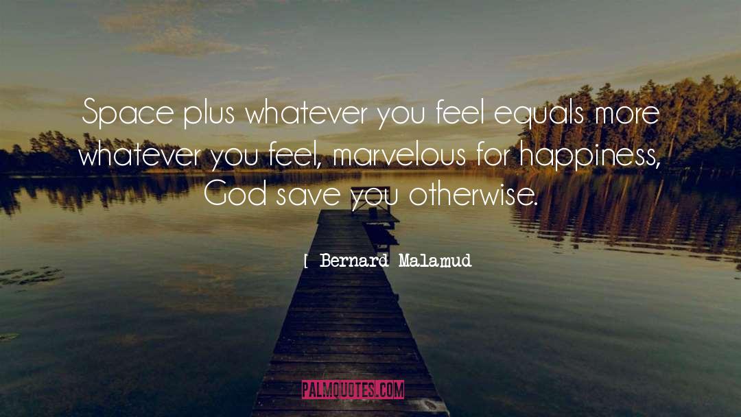 Bernard Malamud Quotes: Space plus whatever you feel