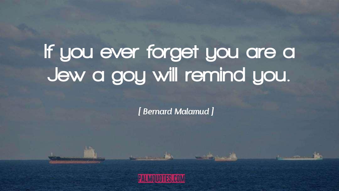 Bernard Malamud Quotes: If you ever forget you