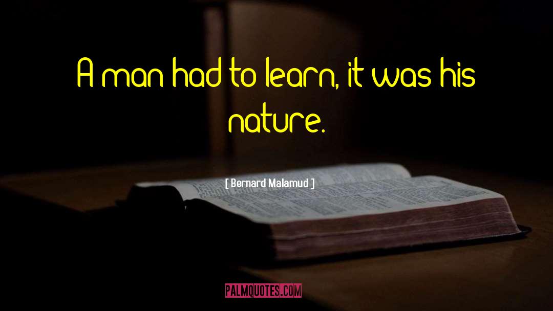 Bernard Malamud Quotes: A man had to learn,