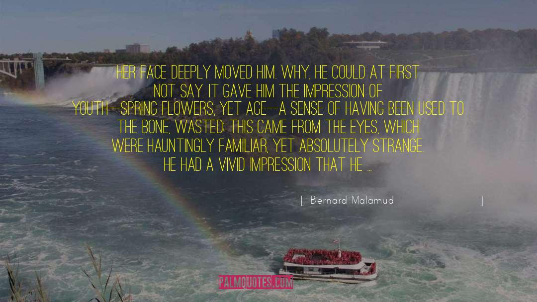 Bernard Malamud Quotes: Her face deeply moved him.