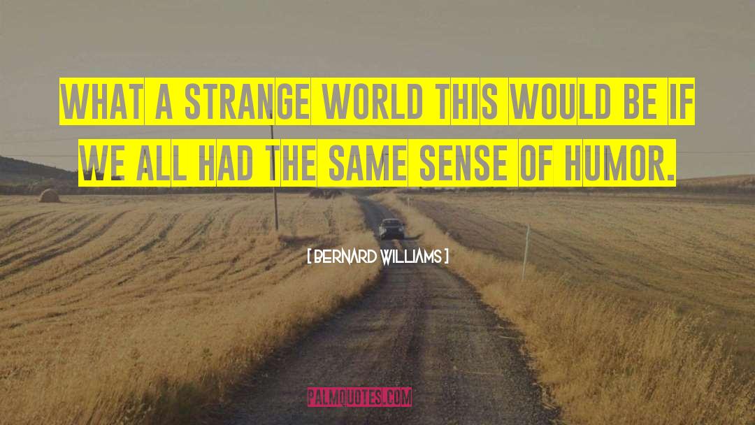 Bernard Williams Quotes: What a strange world this