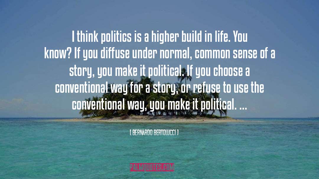 Bernardo Bertolucci Quotes: I think politics is a