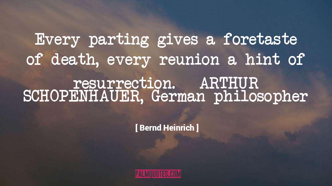 Bernd Heinrich Quotes: Every parting gives a foretaste