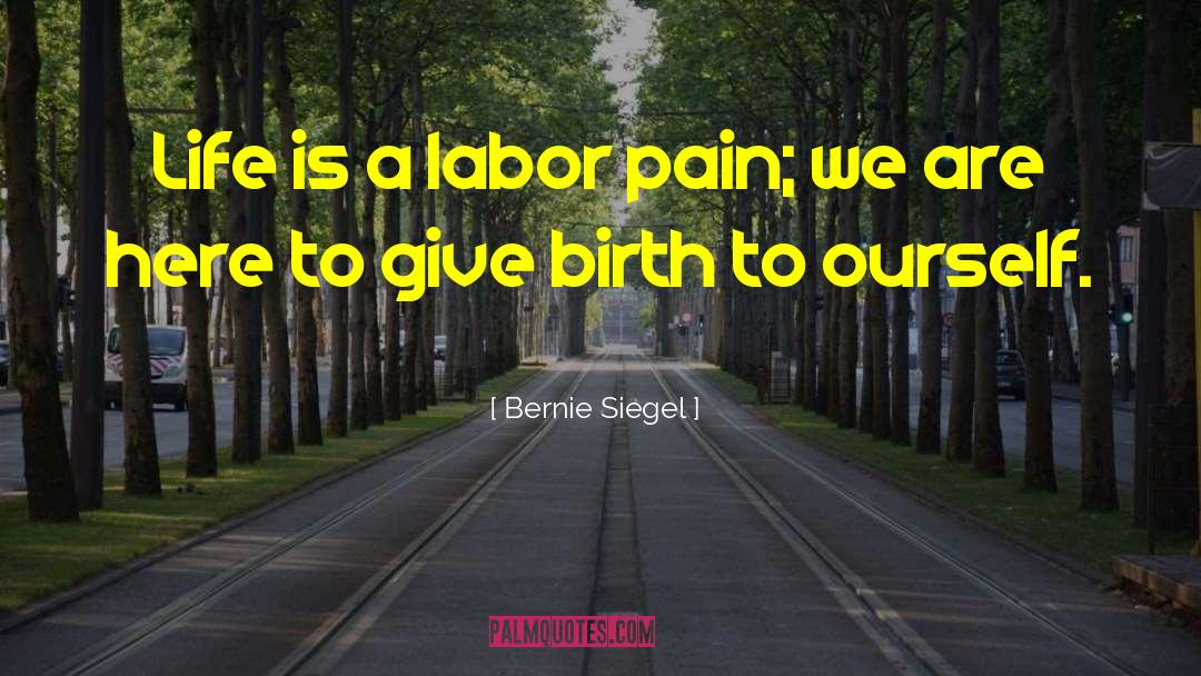 Bernie Siegel Quotes: Life is a labor pain;