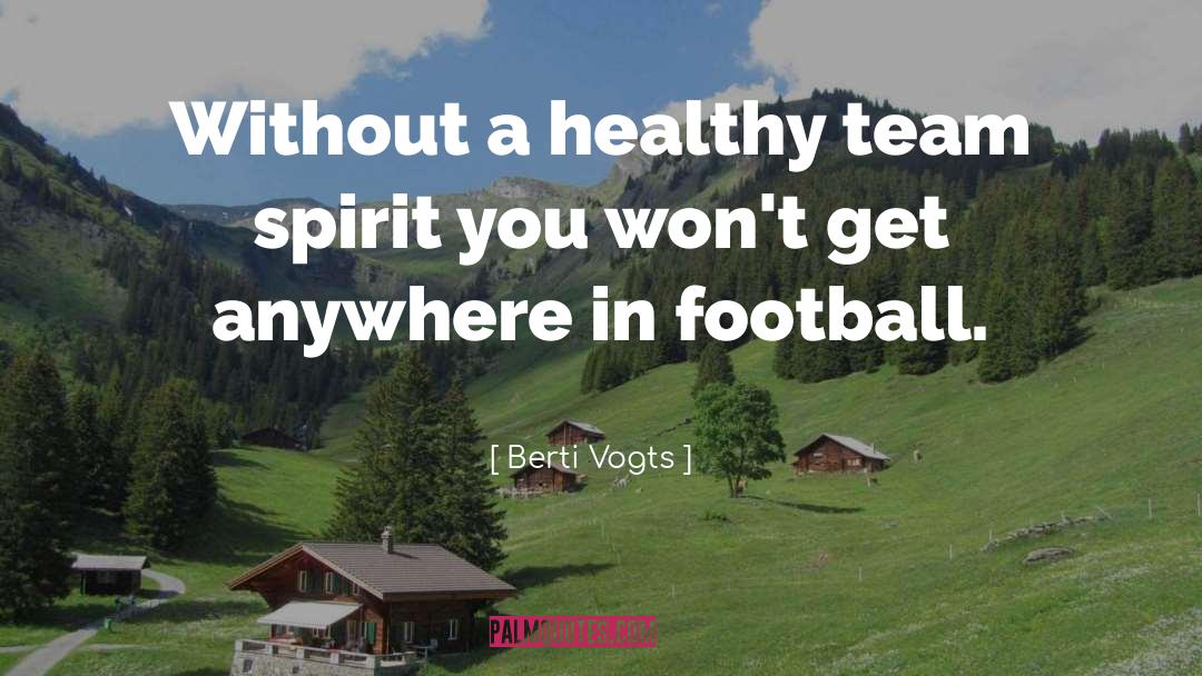 Berti Vogts Quotes: Without a healthy team spirit