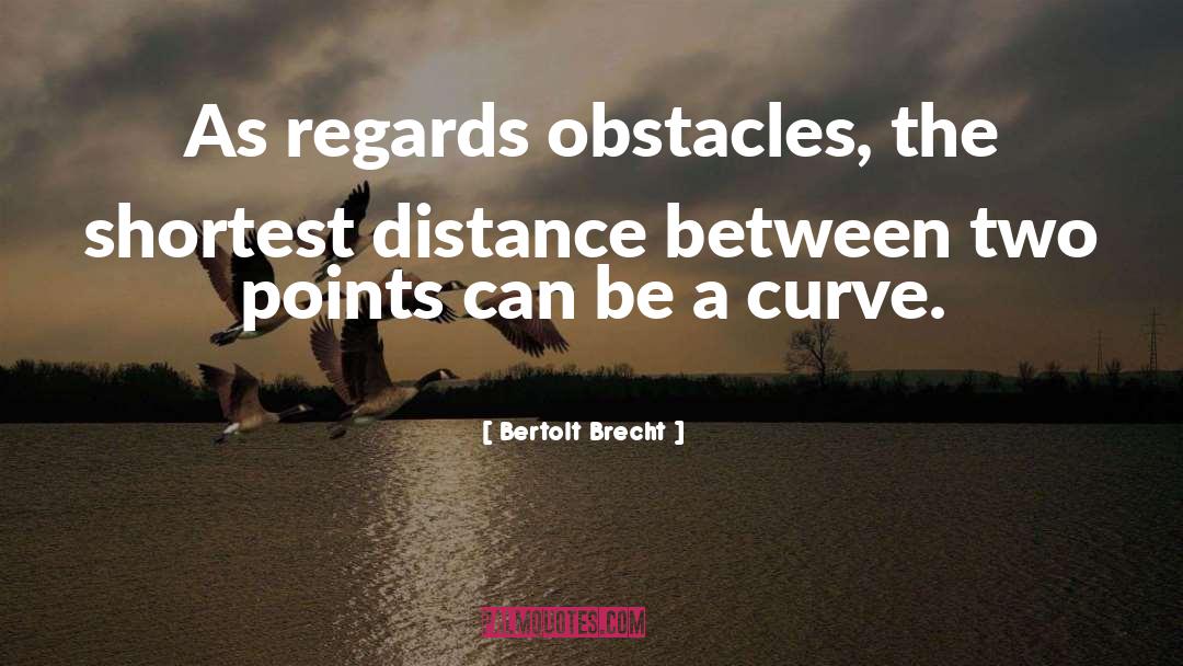 Bertolt Brecht Quotes: As regards obstacles, the shortest