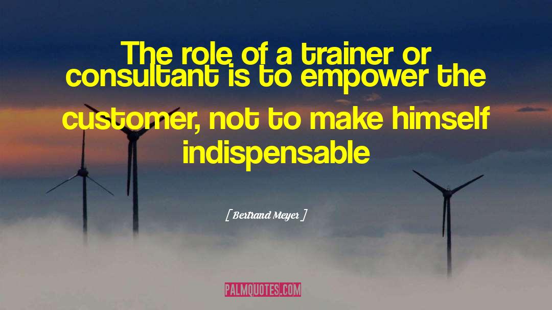 Bertrand Meyer Quotes: The role of a trainer