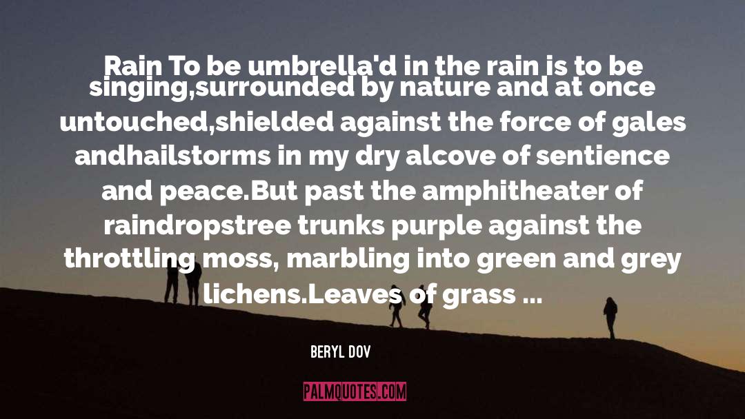 Beryl Dov Quotes: Rain <br />To be umbrella'd