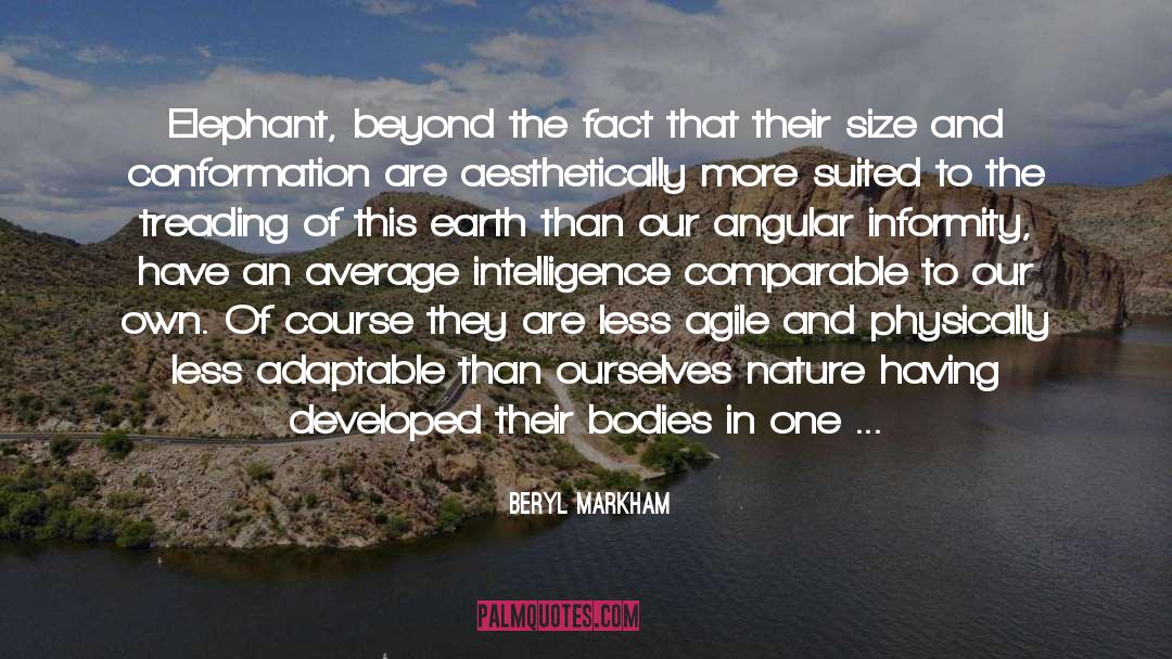 Beryl Markham Quotes: Elephant, beyond the fact that