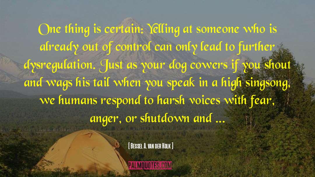 Bessel A. Van Der Kolk Quotes: One thing is certain: Yelling