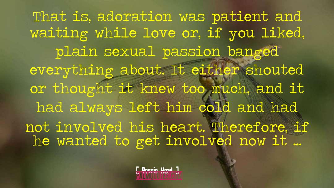 Bessie Head Quotes: That is, adoration was patient