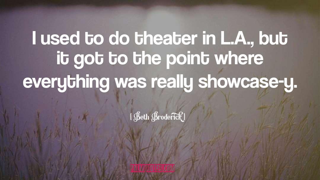 Beth Broderick Quotes: I used to do theater