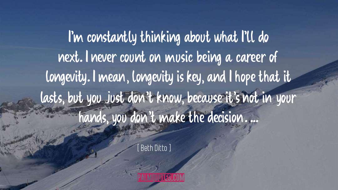 Beth Ditto Quotes: I'm constantly thinking about what