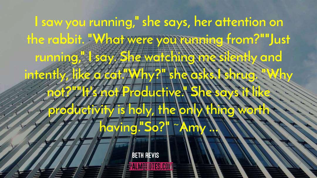 Beth Revis Quotes: I saw you running,