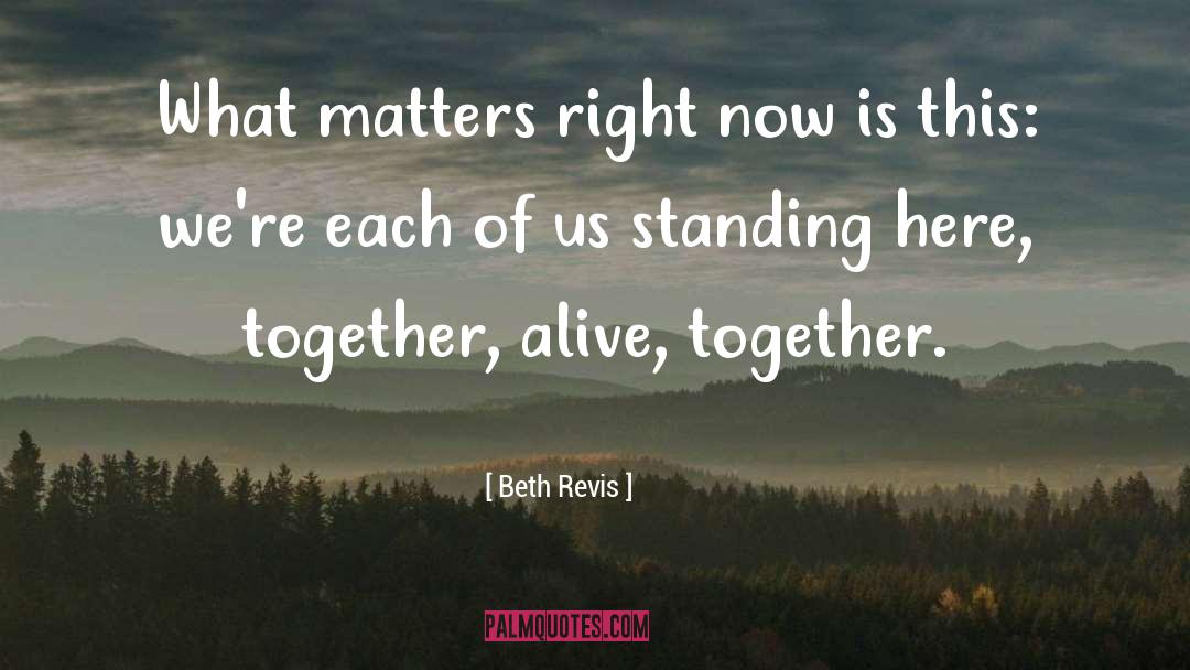 Beth Revis Quotes: What matters right now is