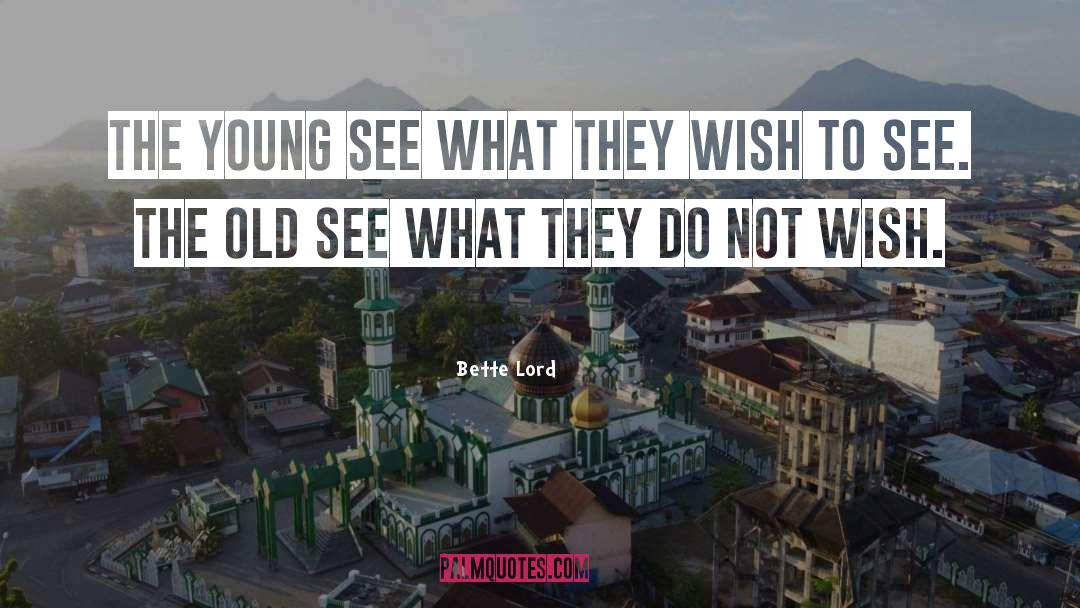Bette Lord Quotes: The young see what they