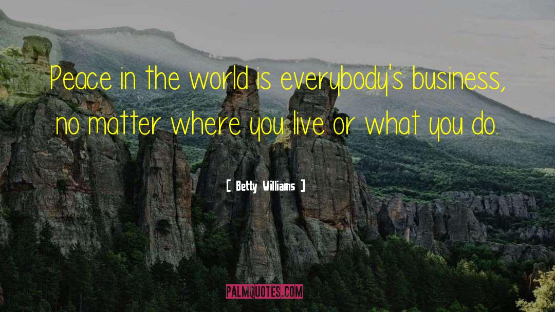 Betty Williams Quotes: Peace in the world is