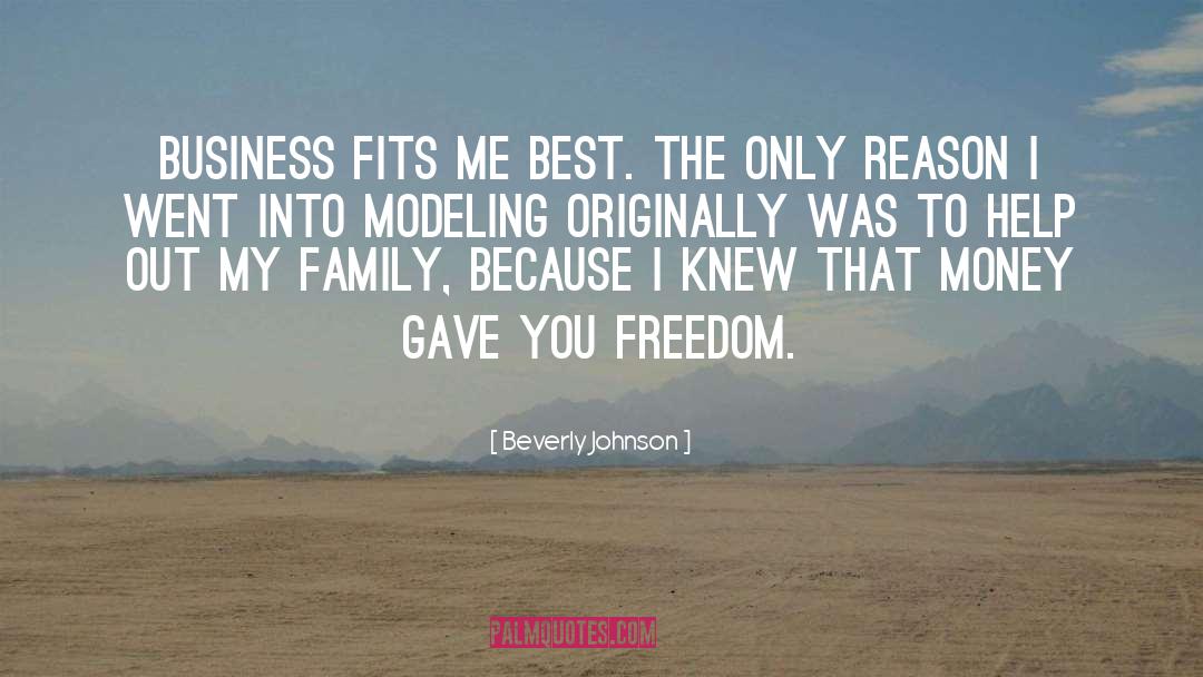 Beverly Johnson Quotes: Business fits me best. The