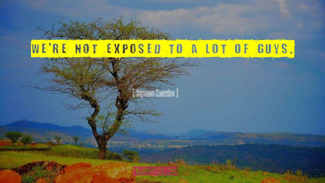 Beyonce Knowles Quotes: We're not exposed to a