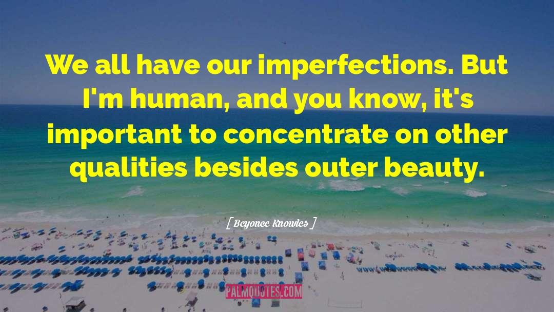 Beyonce Knowles Quotes: We all have our imperfections.