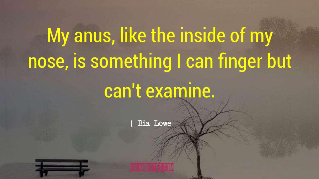 Bia Lowe Quotes: My anus, like the inside