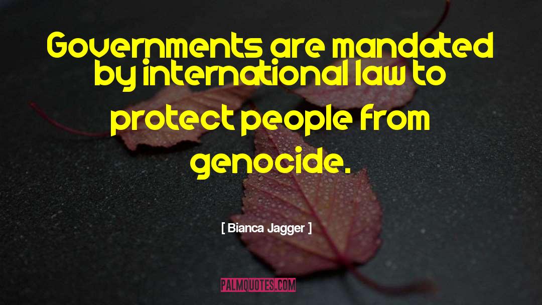 Bianca Jagger Quotes: Governments are mandated by international