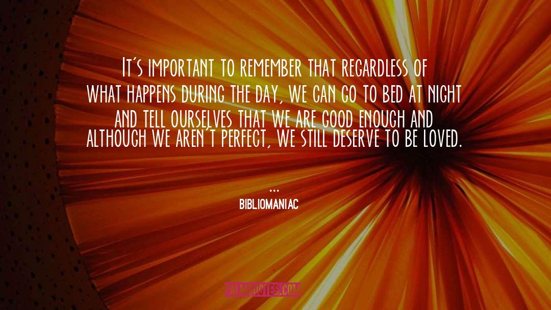 Bibliomaniac Quotes: It's important to remember that