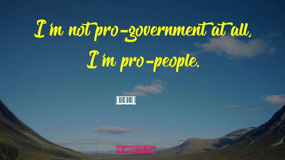Big Boi Quotes: I'm not pro-government at all,