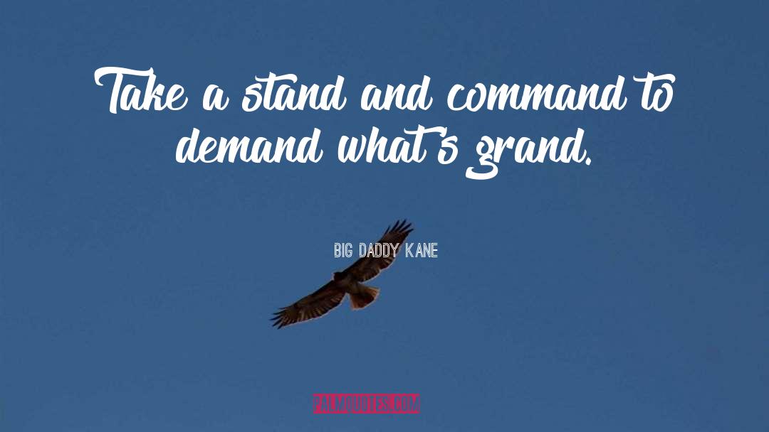 Big Daddy Kane Quotes: Take a stand and command