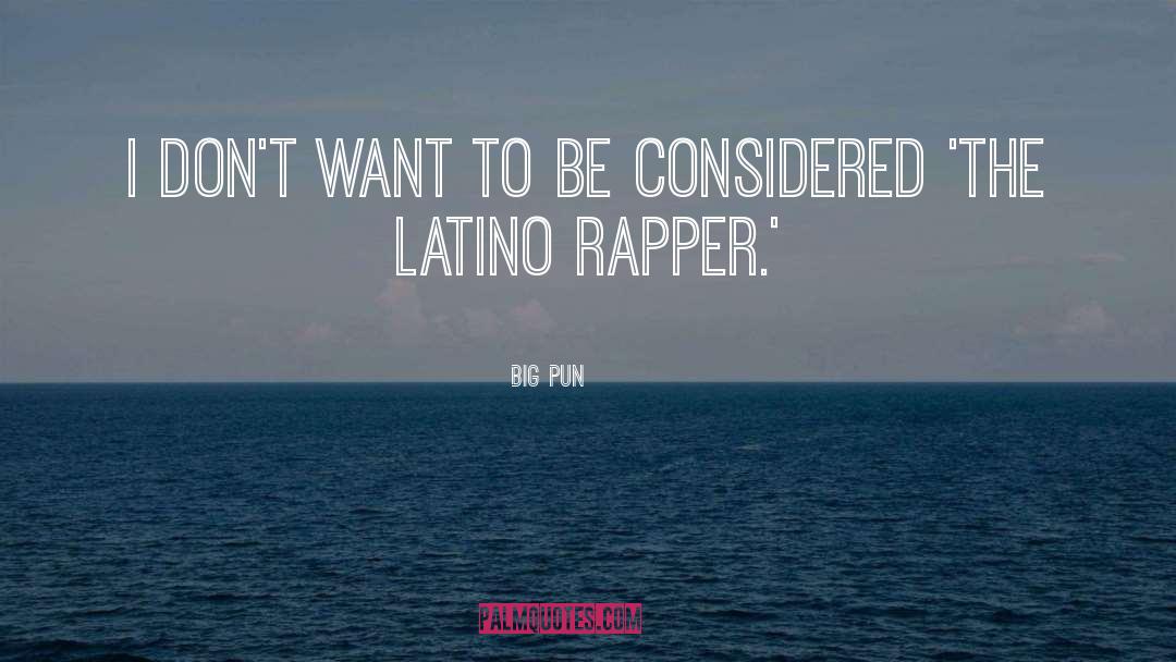 Big Pun Quotes: I don't want to be