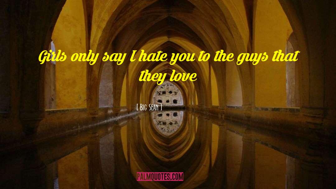 Big Sean Quotes: Girls only say I hate