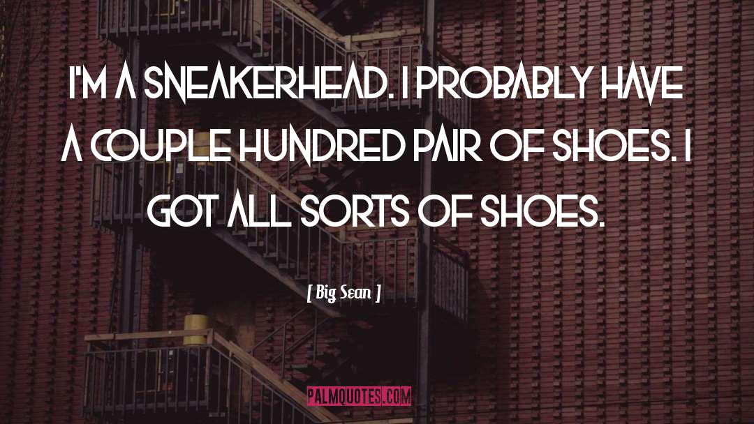 Big Sean Quotes: I'm a sneakerhead. I probably