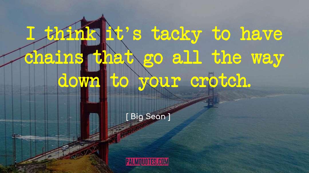 Big Sean Quotes: I think it's tacky to