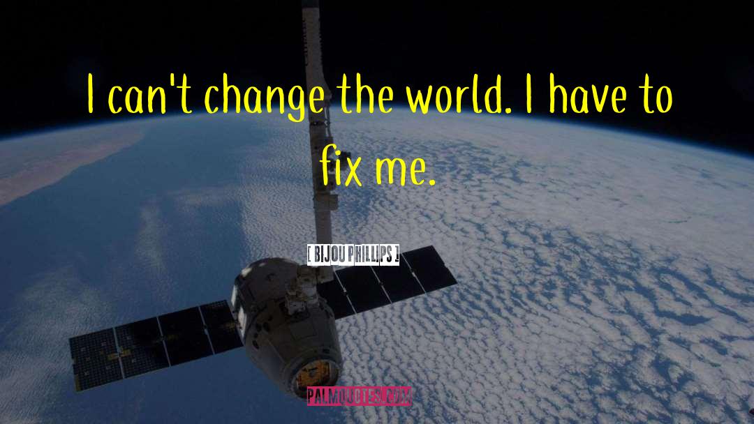 Bijou Phillips Quotes: I can't change the world.