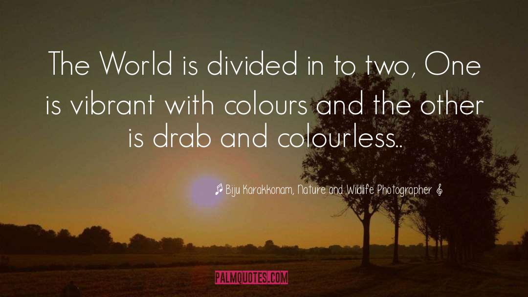 Biju Karakkonam, Nature And Wildlife Photographer Quotes: The World is divided in