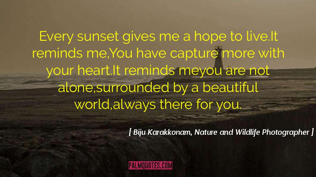 Biju Karakkonam, Nature And Wildlife Photographer Quotes: Every sunset gives me a