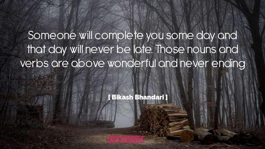 Bikash Bhandari Quotes: Someone will complete you some