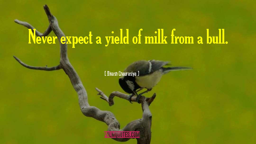 Bikash Chaurasiya Quotes: Never expect a yield of